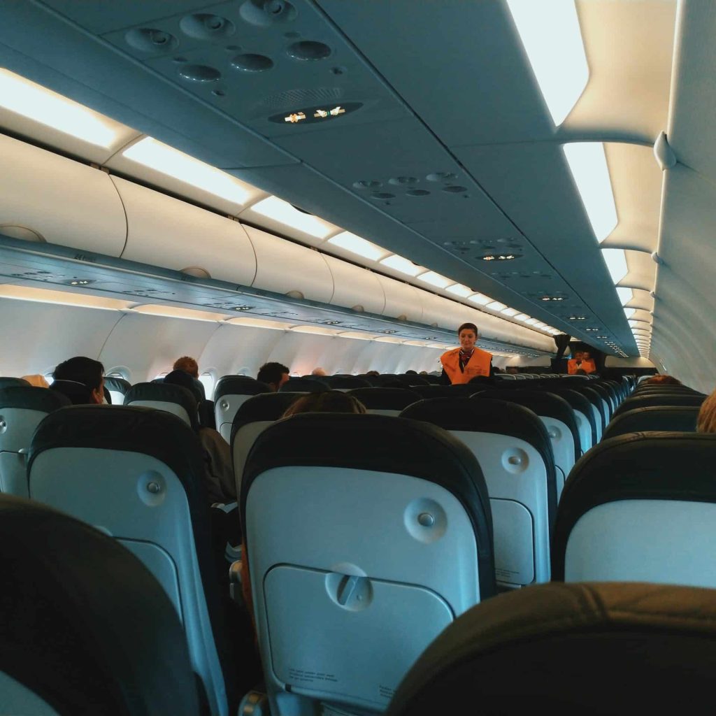 students learning in flight training skills in an airplane